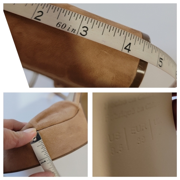 DRAPER JAMES Paloma Platform Tan Suede Slink Back Pumps Sz 8.5 Y2K Going Out - Picture 10 of 12